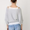 Strickpullover mit U-Boot-Ausschnitt und Überlagerung