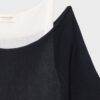 Strickpullover mit U-Boot-Ausschnitt und Überlagerung