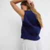 Strickweste mit gepolsterten Schultern