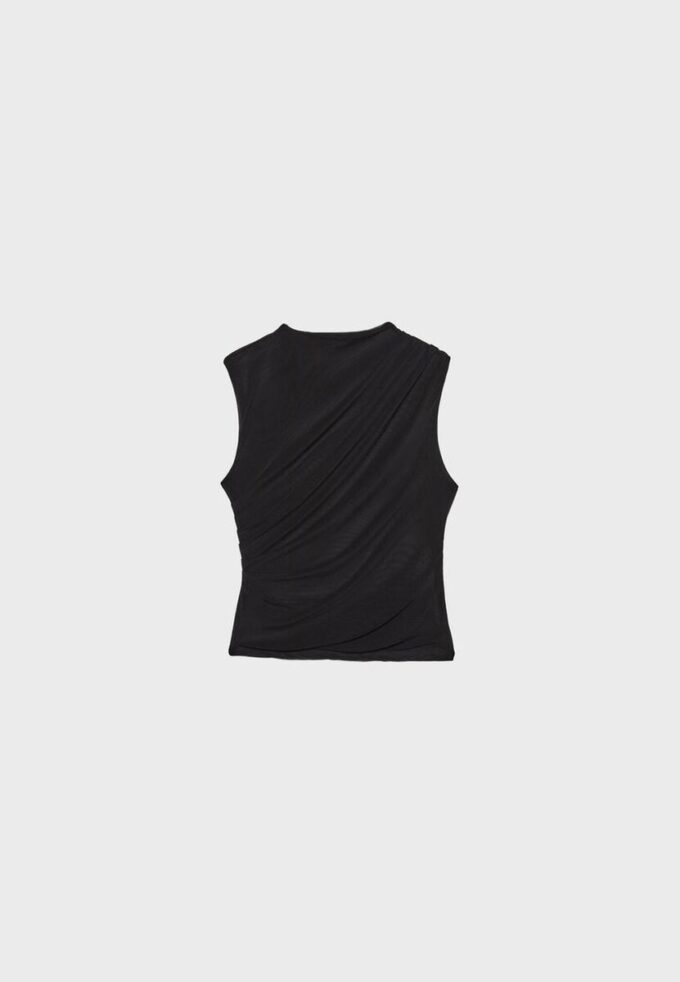 T-Shirt aus gerafftem Tüll T-Shirt aus gerafftem Tüll