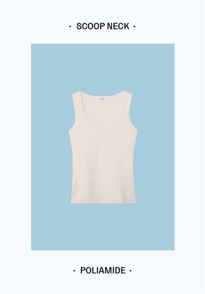 T-Shirt aus Polyamid mit breiten Trägern T-Shirt aus Polyamid mit breiten Trägern