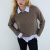T-Shirt aus zwei Materialien T-Shirt aus zwei Materialien