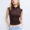 T-Shirt im Qipao-Stil aus Spitze T-Shirt im Qipao-Stil aus Spitze