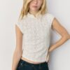 T-Shirt im Qipao-Stil aus Spitze T-Shirt im Qipao-Stil aus Spitze