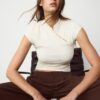 T-Shirt im Qipao-Stil mit Flockdruck T-Shirt im Qipao-Stil mit Flockdruck