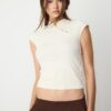 T-Shirt im Qipao-Stil mit Flockdruck T-Shirt im Qipao-Stil mit Flockdruck