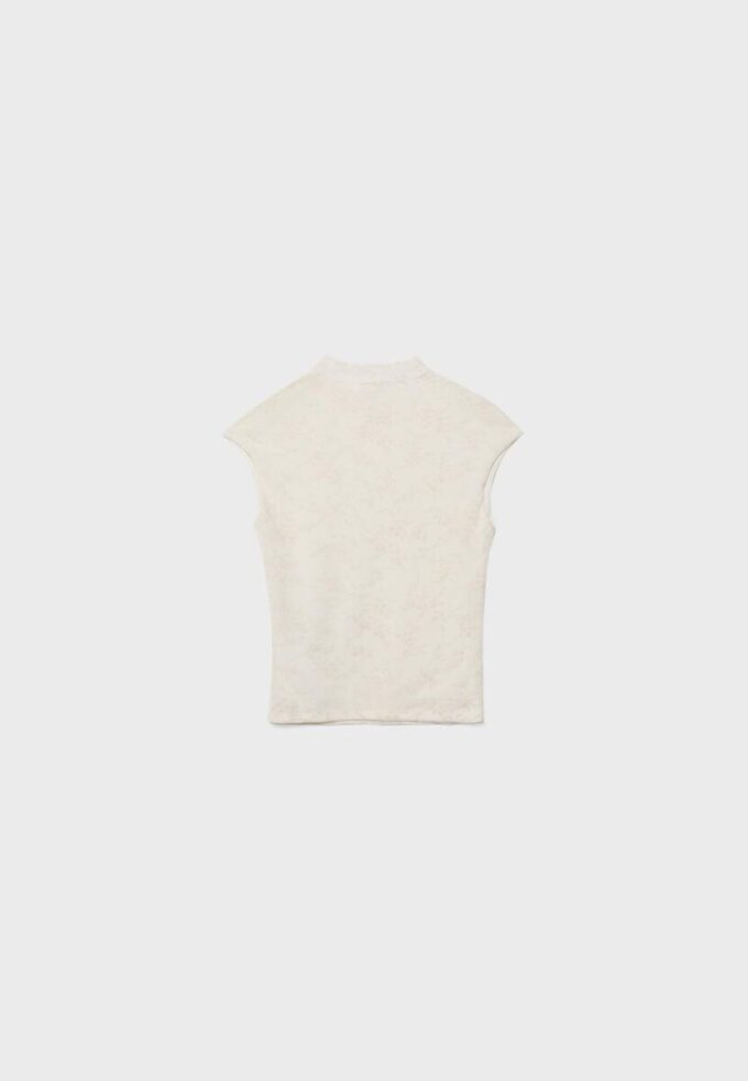 T-Shirt im Qipao-Stil mit Flockdruck T-Shirt im Qipao-Stil mit Flockdruck