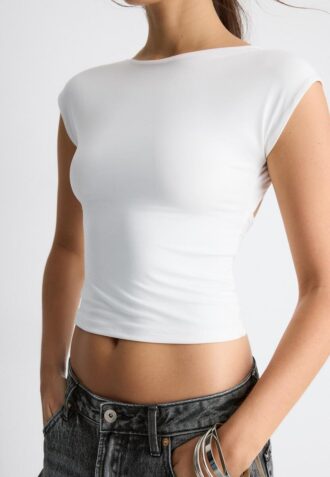 T-Shirt mit offenem Rücken