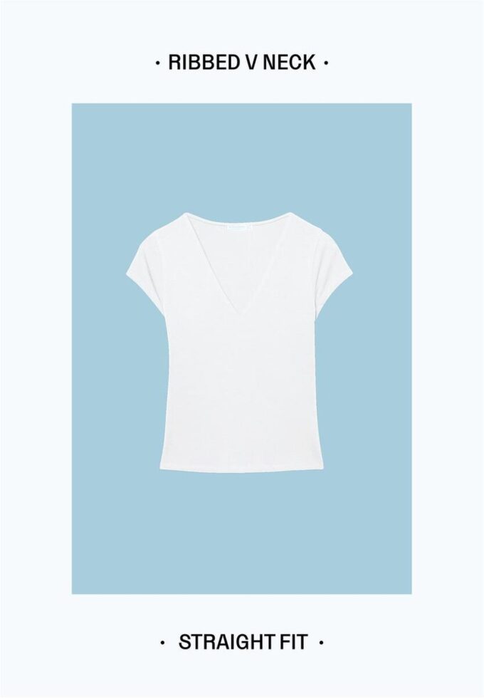 T-Shirt mit V-Ausschnitt und kurzen Ärmeln