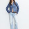 Taillierte Jacke in Lederoptik