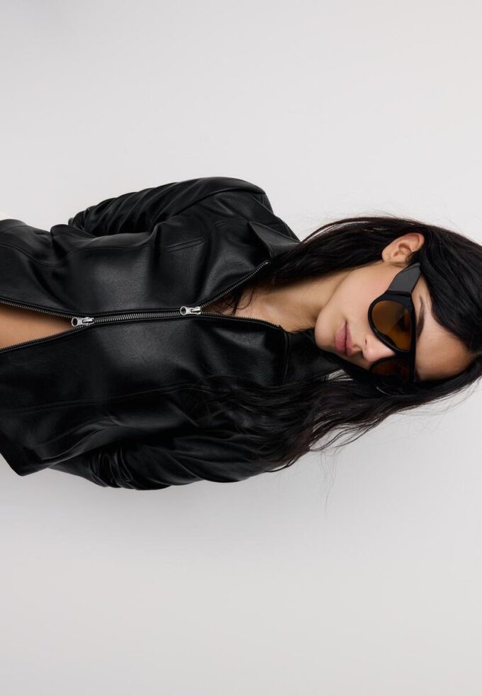Taillierte Jacke in Lederoptik Taillierte Jacke in Lederoptik