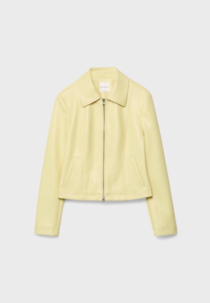 Taillierte Jacke in Lederoptik