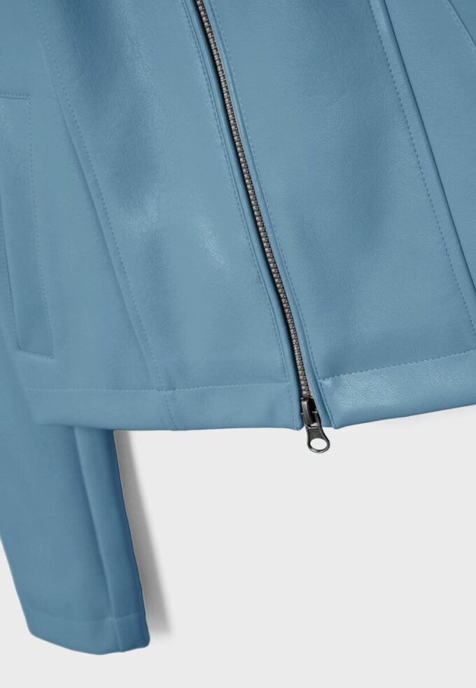 Taillierte Jacke in Lederoptik