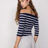 Taillierter gestreifter Strickpullover