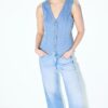 Tailliertes Denim-Oberteil Tailliertes Denim-Oberteil