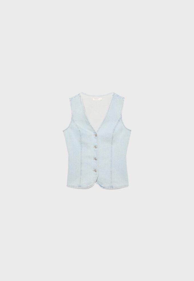 Tailliertes Denim-Oberteil Tailliertes Denim-Oberteil