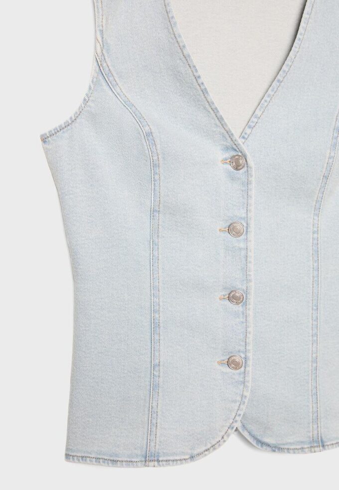 Tailliertes Denim-Oberteil Tailliertes Denim-Oberteil