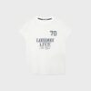 Tailliertes T-Shirt mit Spitze und grafischem Detail