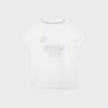 Tailliertes T-Shirt mit Spitze und grafischem Detail