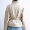 Trenchcoat mit hohem Kragen in Lederoptik