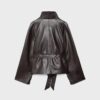 Trenchcoat mit hohem Kragen in Lederoptik