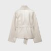 Trenchcoat mit hohem Kragen in Lederoptik