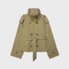Trenchcoat mit hohem Kragen und Gürtel Trenchcoat mit hohem Kragen und Gürtel