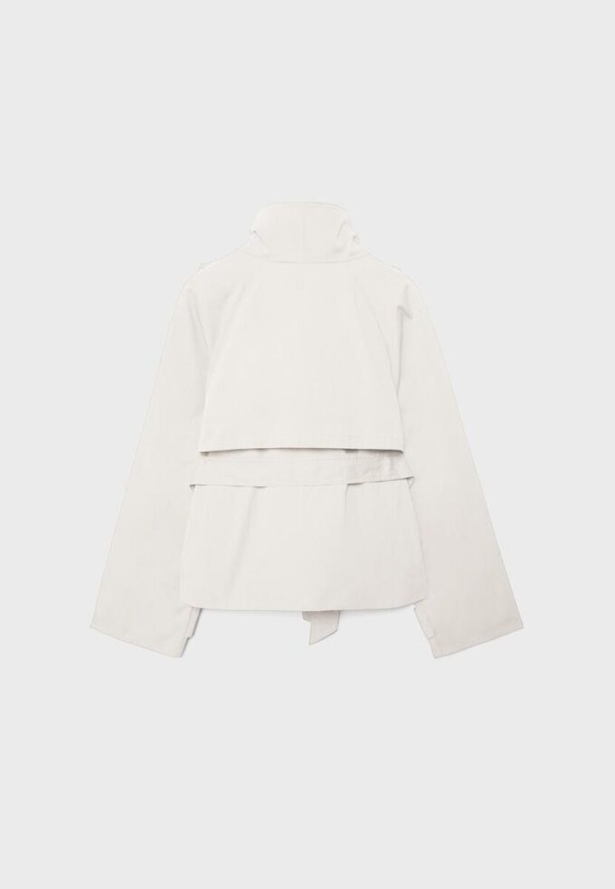 Trenchcoat mit hohem Kragen und Gürtel