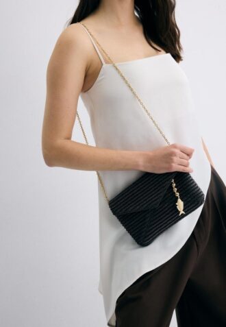 Umhängetasche im Raffia-Look
