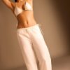 Wide Leg-Hose im Leinen-Look
