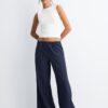 Wide Leg-Hose im Leinen-Look