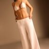Wide Leg-Hose im Leinen-Look