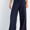 Wide Leg-Hose im Leinen-Look
