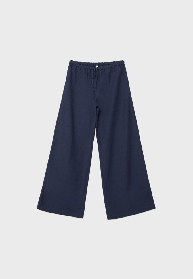 Wide Leg-Hose im Leinen-Look