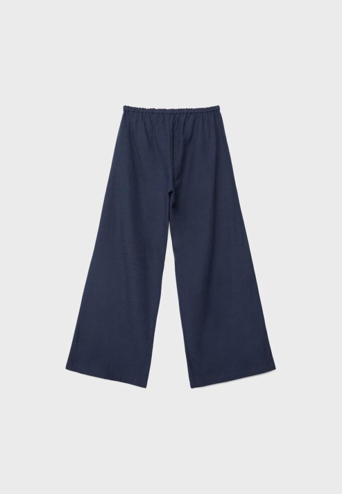 Wide Leg-Hose im Leinen-Look