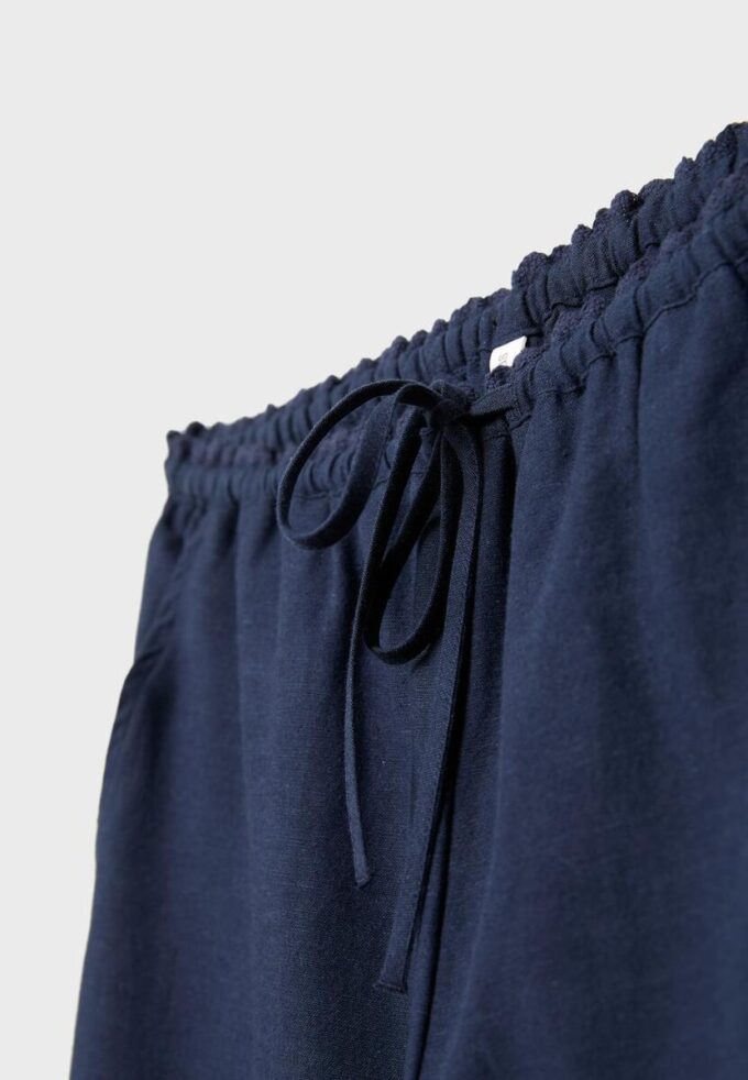 Wide Leg-Hose im Leinen-Look