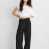 Wide Leg Hosen mit Schnallendetail