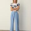 Wide Leg Hosen mit Schnallendetail