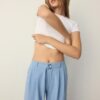 Wide Leg Hosen mit Schnallendetail
