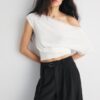 Wide Leg Hosen mit Schnallendetail