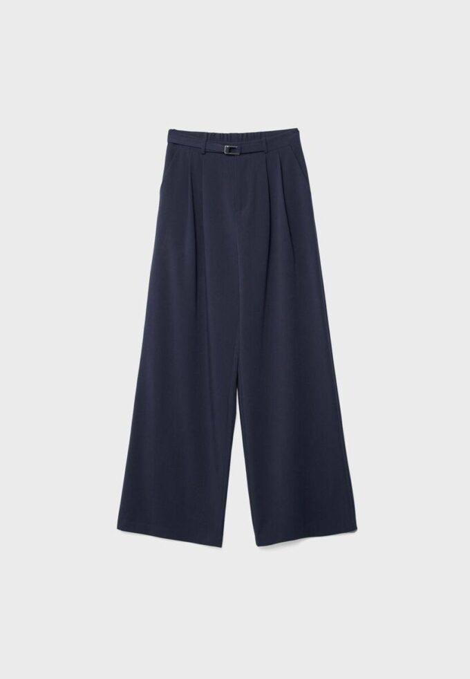 Wide Leg Hosen mit Schnallendetail