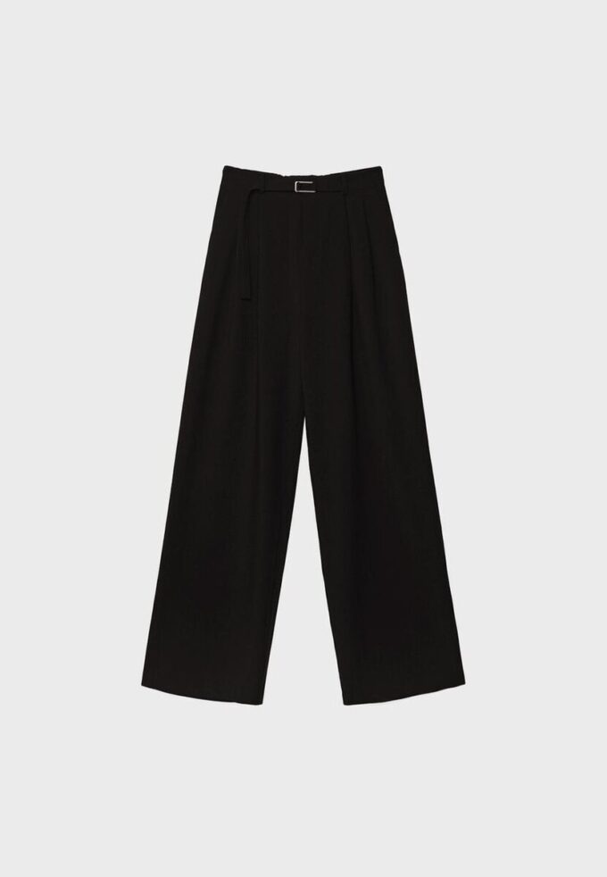 Wide Leg Hosen mit Schnallendetail