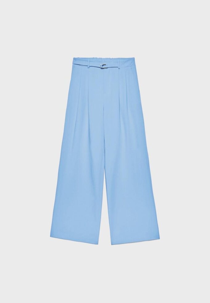 Wide Leg Hosen mit Schnallendetail