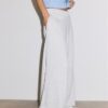 Wide Leg Plüschhose mit Zierdetails