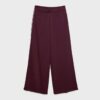 Wide Leg Plüschhose mit Zierdetails