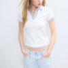 Zeilagiges Kurzarm-Polo-T-Shirt