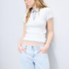 Zeilagiges Kurzarm-Polo-T-Shirt