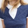 Zeilagiges Kurzarm-Polo-T-Shirt