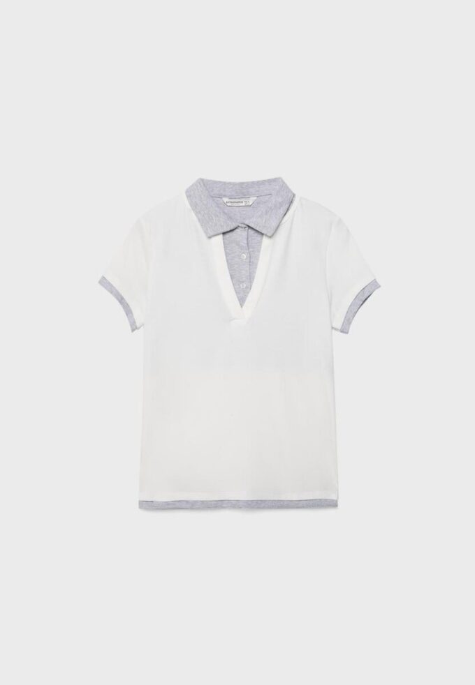 Zeilagiges Kurzarm-Polo-T-Shirt