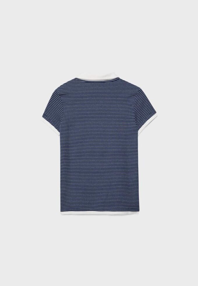 Zeilagiges Kurzarm-Polo-T-Shirt